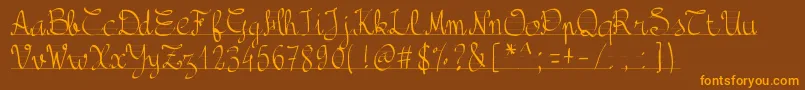 Шрифт Pwbacktoschool – оранжевые шрифты на коричневом фоне