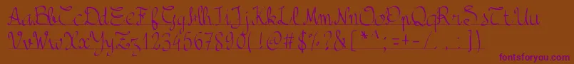 Pwbacktoschool Font – Purple Fonts on Brown Background