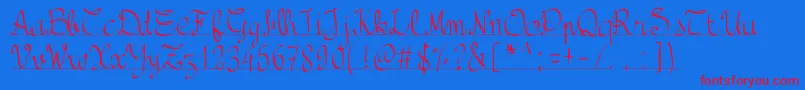 Pwbacktoschool Font – Red Fonts on Blue Background