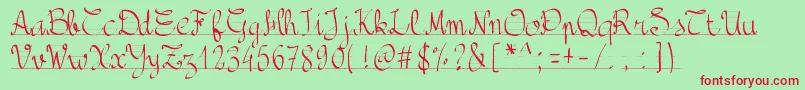 Pwbacktoschool Font – Red Fonts on Green Background