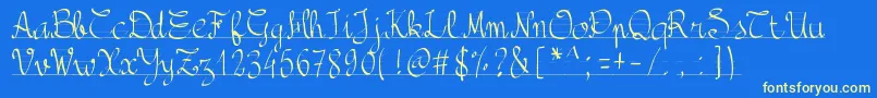 Pwbacktoschool Font – Yellow Fonts on Blue Background