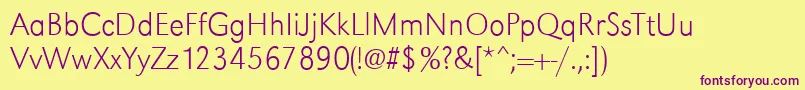 GroteskstdXlightRegular Font – Purple Fonts on Yellow Background