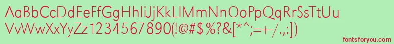 GroteskstdXlightRegular Font – Red Fonts on Green Background