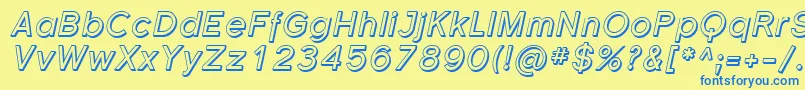 SfflorencesansshadedItalic Font – Blue Fonts on Yellow Background