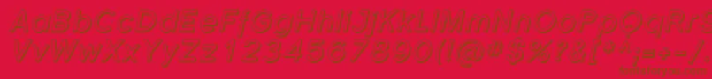 SfflorencesansshadedItalic-Schriftart – Braune Schriften auf rotem Hintergrund