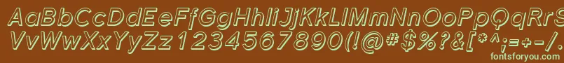 SfflorencesansshadedItalic Font – Green Fonts on Brown Background