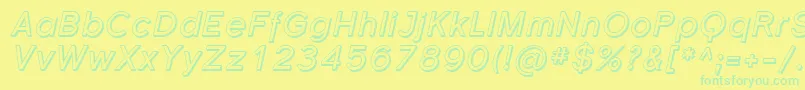 SfflorencesansshadedItalic Font – Green Fonts on Yellow Background