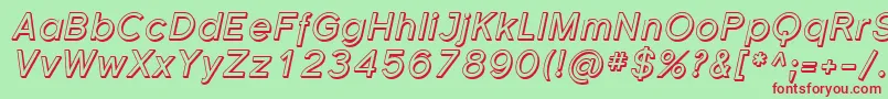 SfflorencesansshadedItalic Font – Red Fonts on Green Background