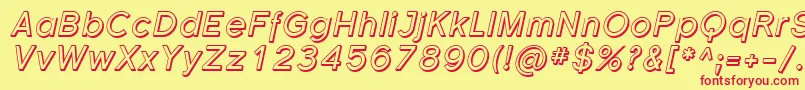 SfflorencesansshadedItalic Font – Red Fonts on Yellow Background