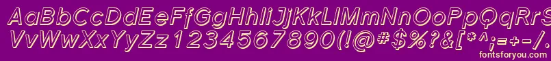 SfflorencesansshadedItalic Font – Yellow Fonts on Purple Background