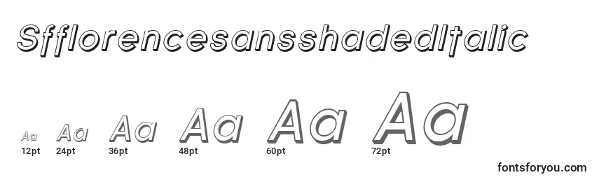 Размеры шрифта SfflorencesansshadedItalic