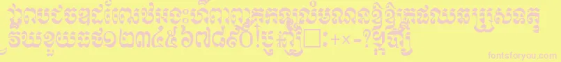 RachanyNew Font – Pink Fonts on Yellow Background