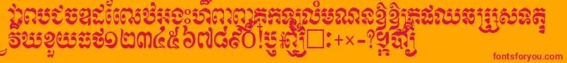 RachanyNew Font – Red Fonts on Orange Background