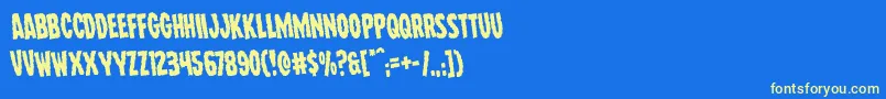 Wolfbrothersrotate Font – Yellow Fonts on Blue Background