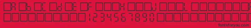Filcd-Schriftart – Schwarze Schriften auf rotem Hintergrund