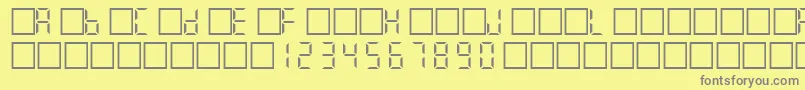 フォントFilcd – 黄色の背景に灰色の文字