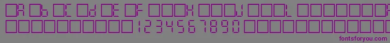 Czcionka Filcd – fioletowe czcionki na szarym tle