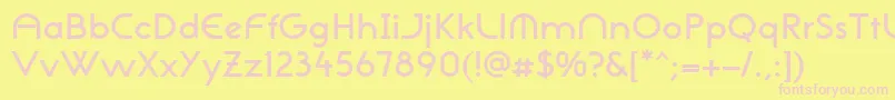 NeogothisadfstdDemibold-fontti – vaaleanpunaiset fontit keltaisella taustalla