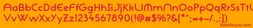 フォントNeogothisadfstdDemibold – オレンジの背景に赤い文字