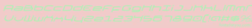 ThundergodItalic Font – Green Fonts on Pink Background