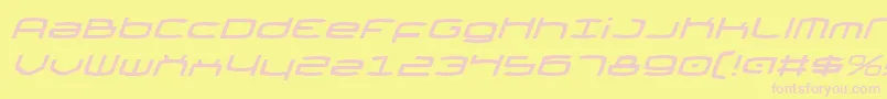 ThundergodItalic Font – Pink Fonts on Yellow Background