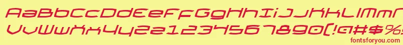 ThundergodItalic Font – Red Fonts on Yellow Background