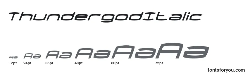 ThundergodItalic Font Sizes