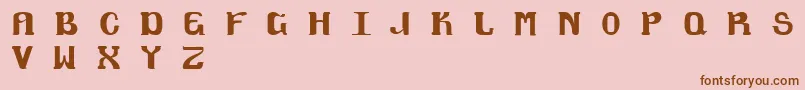 フォントMagklor6 – ピンクの背景に茶色のフォント