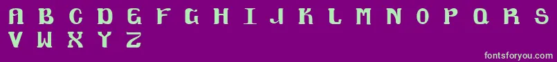 フォントMagklor6 – 紫の背景に緑のフォント