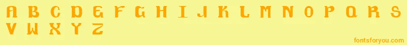 Magklor6 Font – Orange Fonts on Yellow Background