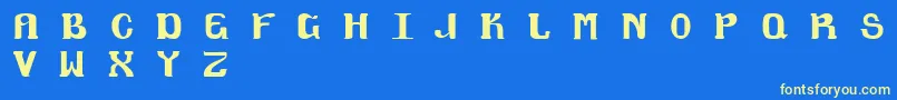 フォントMagklor6 – 黄色の文字、青い背景
