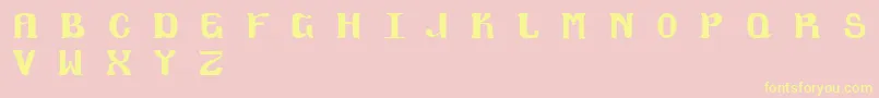 Magklor6-Schriftart – Gelbe Schriften auf rosa Hintergrund