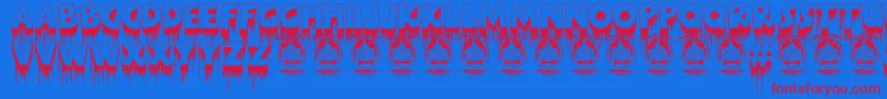 Merdeka Font – Red Fonts on Blue Background