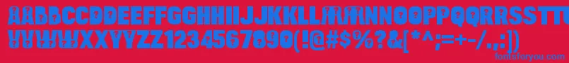 BulltoadquestionRegular Font – Blue Fonts on Red Background