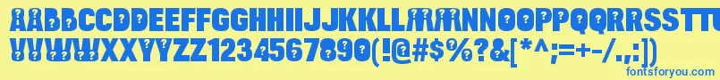 Police BulltoadquestionRegular – polices bleues sur fond jaune