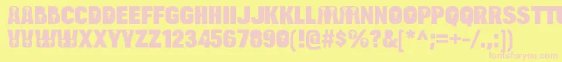 BulltoadquestionRegular Font – Pink Fonts on Yellow Background