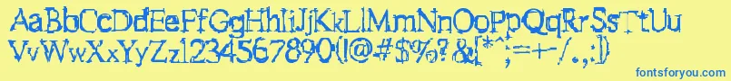 Fstein Font – Blue Fonts on Yellow Background