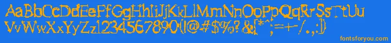 Fstein Font – Orange Fonts on Blue Background