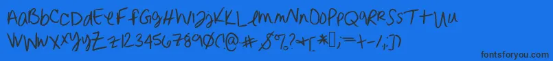 Erinnhandwriting Font – Black Fonts on Blue Background