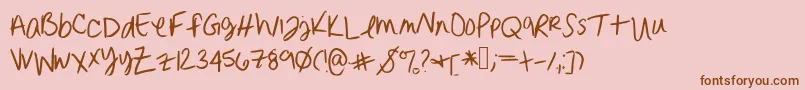 Erinnhandwriting-Schriftart – Braune Schriften auf rosa Hintergrund