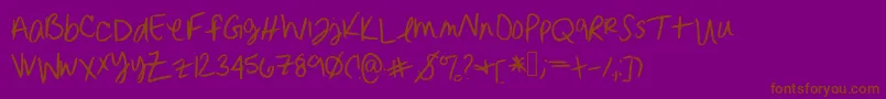 Erinnhandwriting Font – Brown Fonts on Purple Background