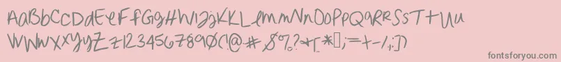 Шрифт Erinnhandwriting – серые шрифты на розовом фоне