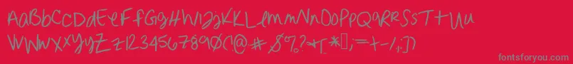 Шрифт Erinnhandwriting – серые шрифты на красном фоне