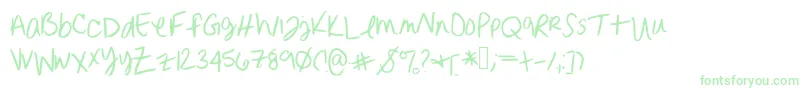 Erinnhandwriting-Schriftart – Grüne Schriften auf weißem Hintergrund