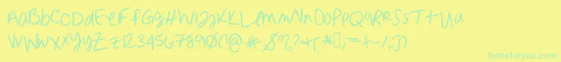Подробнее о шрифте Erinnhandwriting Шрифт Erinnhandwriting – зелёные шрифты на жёлтом фоне