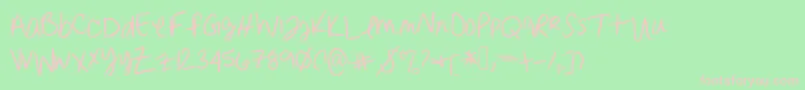 Erinnhandwriting-fontti – vaaleanpunaiset fontit vihreällä taustalla