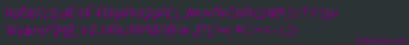 Czcionka Erinnhandwriting – fioletowe czcionki na czarnym tle