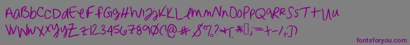 Erinnhandwriting Font – Purple Fonts on Gray Background