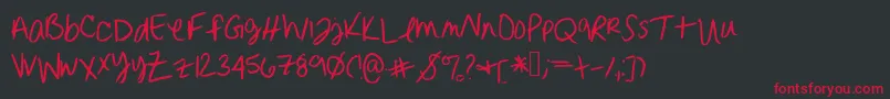 Шрифт Erinnhandwriting – красные шрифты на чёрном фоне