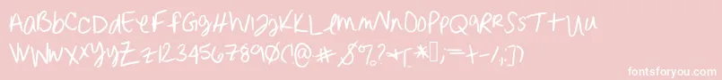 Czcionka Erinnhandwriting – białe czcionki na różowym tle